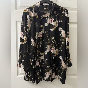 In The Style Floral Kimono Style Shirt